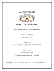 Ch1 Statistics and Prob notes