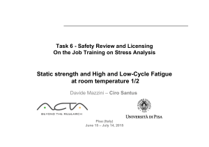 Class 1 - Static strength and High and Low-Cycle Fatigue at room temperature 1 2