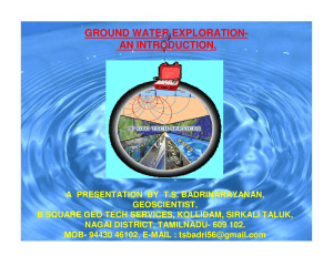 Groundwater Exploration An Introduction TS Badrinarayanan