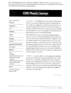 CORE Phonics Survey