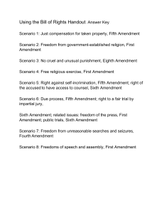 Bill of Rights Scenario answer key