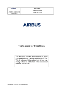 A320-A330-A340 FCTM for new checklists - Issue DEC 2020