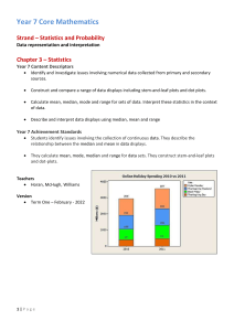Statistics - Section 1