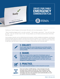 Family Emergency Communication Plan | FEMA