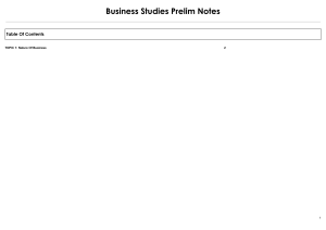 Preliminary Notes Business Studies