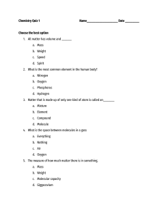 Chemistry Quiz: grade 7 