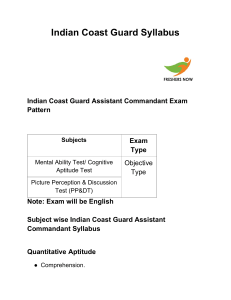 Indian Coast Guard Assistant Commandant Syllabus & Exam Pattern PDF