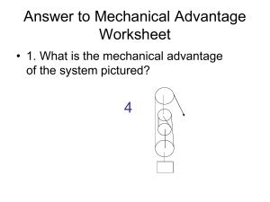 Answer to Mechanical Advantage Worksheet