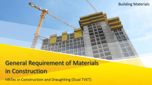 General Requirement of Materials in Construction