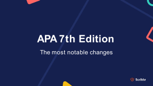 APA 7th Edition Changes: A Quick Guide