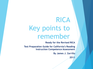 RICA review for student teachers