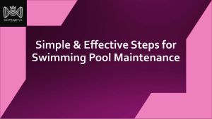 Simple & Effective Steps for Swimming Pool Maintenance