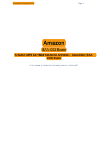Amazon SAA-C02 Dumps PDF 2022 - AWS Solutions Architect Associate