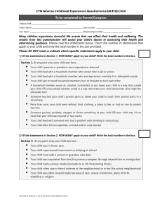 Adverse Childhood Experiences Questionnaire - Parent-Caregiver Form