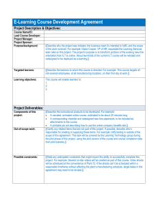 E-Learning Course Development Agreement