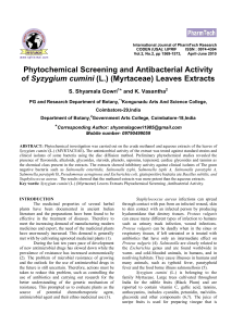 Phytochemical screening and antibacteria