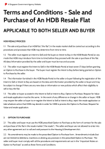 HDB   Terms and Conditions - Sale and Purchase of An HDB Resale Flat