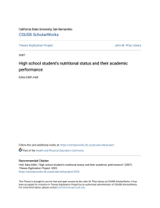 High school students nutritional status and their academic perfo