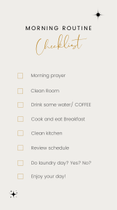 Positive Morning Routine Checklist Instagram Story