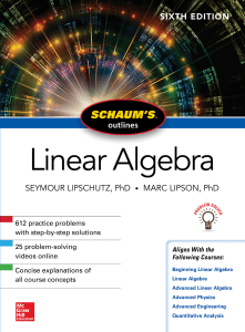 Schaums Outline of Linear Algebra, Sixth Edition by Lipschutz, Seymour Lipson, Marc 