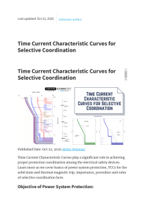 Time Current Characteristic Curves for Selective Coordination