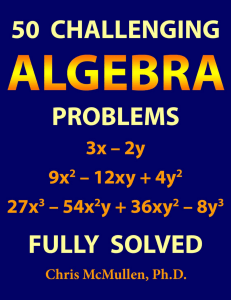 50 Challenging Algebra Problems: Fully Solved Workbook