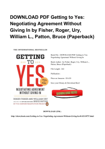 *^Download Book Getting To Yes Negotiating Agreement Without Giving In DOC XH5483255#