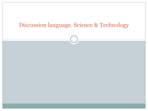 Discussion language- science & technology