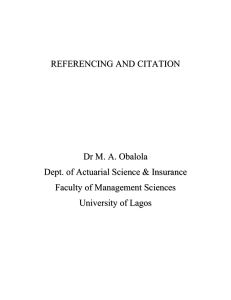 REFERENCING AND CITATION