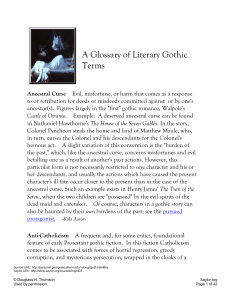 A Glossory of Literary Gothic Terms
