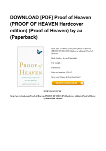 *^Full Book Proof Of Heaven PROOF OF HEAVEN Hardcover Edition Proof Of Heaven PDF KK54325554#