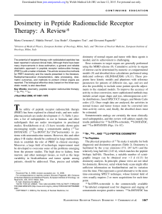 Dosimetry in Peptide Radionuclide Receptor Therapy- A Review* copy