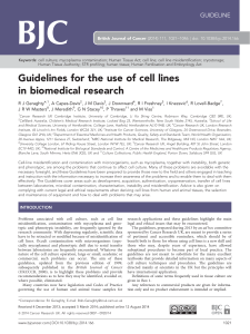 Guidelines for the use of cell lines in biomedical research