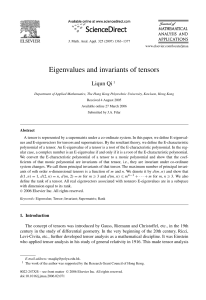 Eigenvalues and invariants of tensors