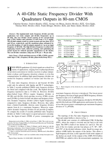 A 40-GHz Static Frequency Divider With Quadrature Outputs in 80-nm CMOS