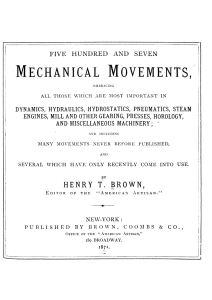 Five Hundred and Seven Mechanical Movements - H. Brown (1871) WW