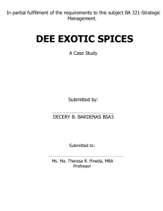 Dee Exotic Spices - CASE STUDY FINAL COPY