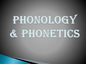 Phonology & Phonetics