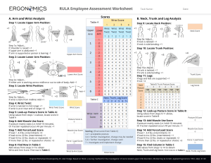 RULA Employee Assessment Worksheet | Ergonomics