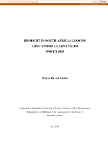 Drought in South Africa: Lessons from 1990-2005