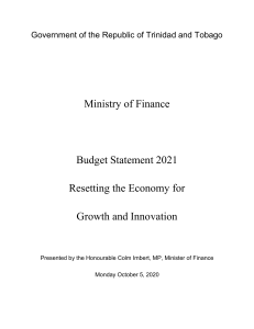 Trinidad and Tobago 2021 Budget