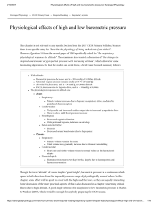 Physiological effects of high and low barometric pressure   Deranged Physiology