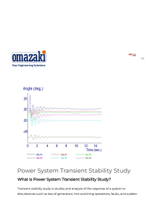 Power System Transient Stability Study   Omazaki Engineering