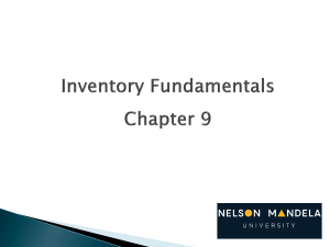 Chapter 9 -Inventory