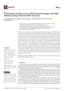 Performance and Recovery of Well-Trained Younger and Older Athletes during Different HIIT Protocols