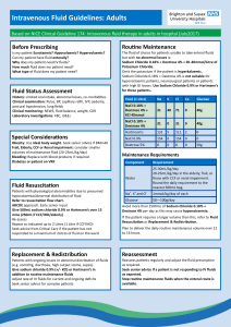 Fluid Theraphy, NHS 2017