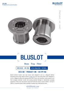 Resin Trap Filter For Mixed Bed - Bluslot