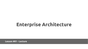 Lesson #01 - Enterprise Architecture - Lecture