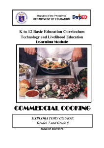 k to 12 commercial cooking learning module