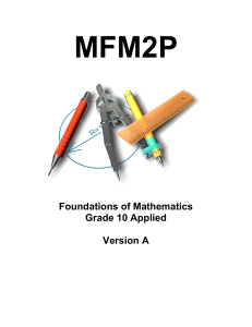 MFM2P - Unit 1 - Version A